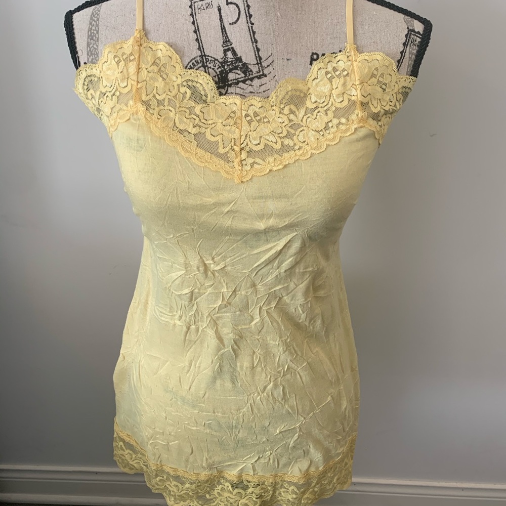 Yellow crinkle camisole